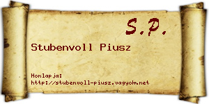 Stubenvoll Piusz névjegykártya